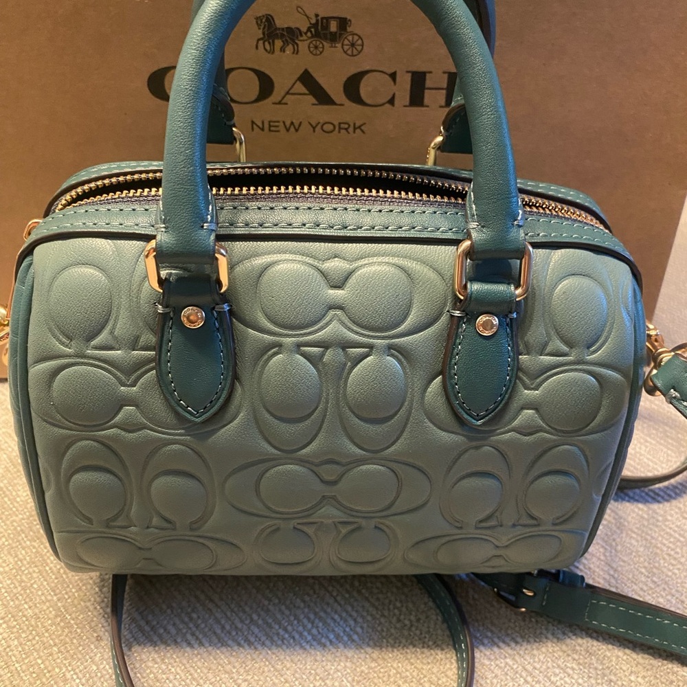 Coach Sage Leather Satchel with Gold Hardware - Picture 3 of 7